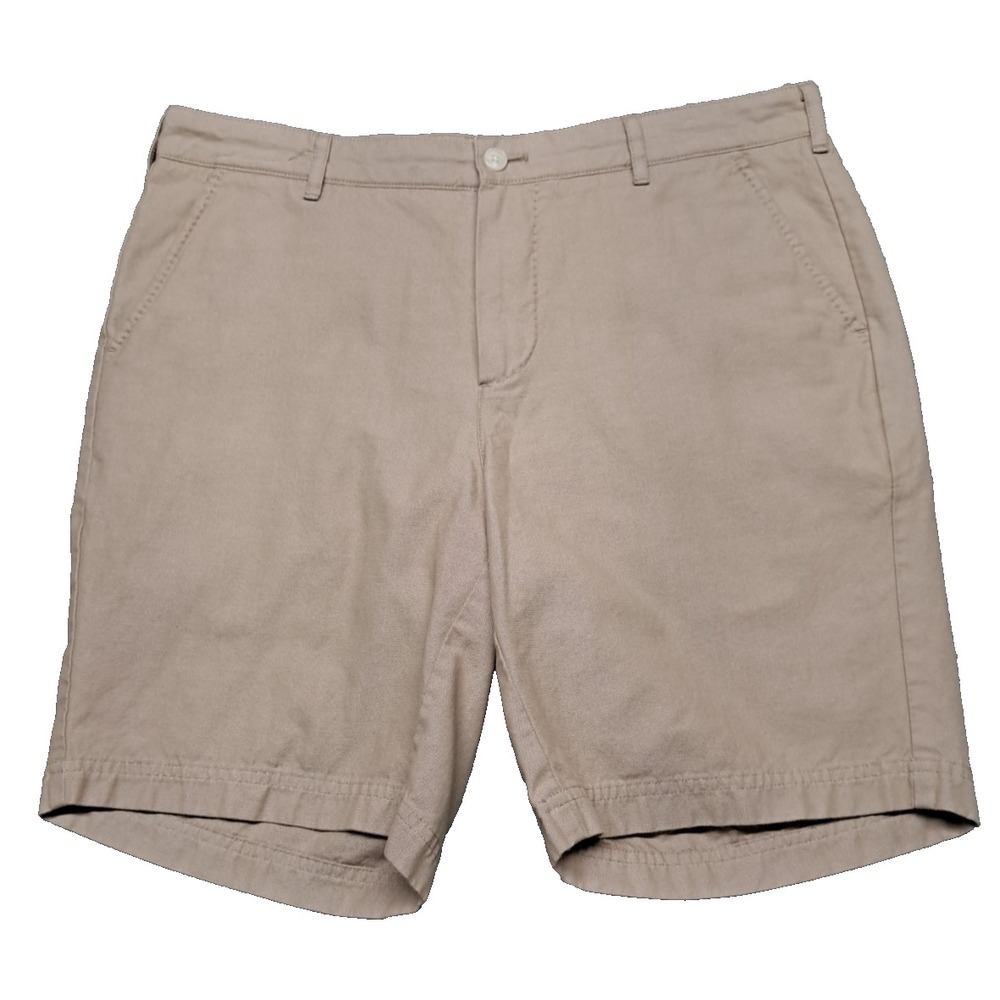 J. Hilburn Shorts Mens 34 W Khaki Chino Flat Front European Fit Oxford Golf Work
